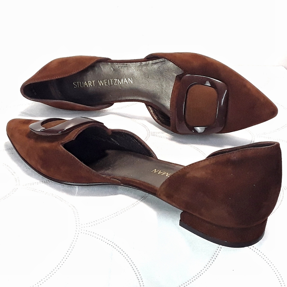 Stuart Weitzman Chestnut Camel Brown Suede Flats - image 6
